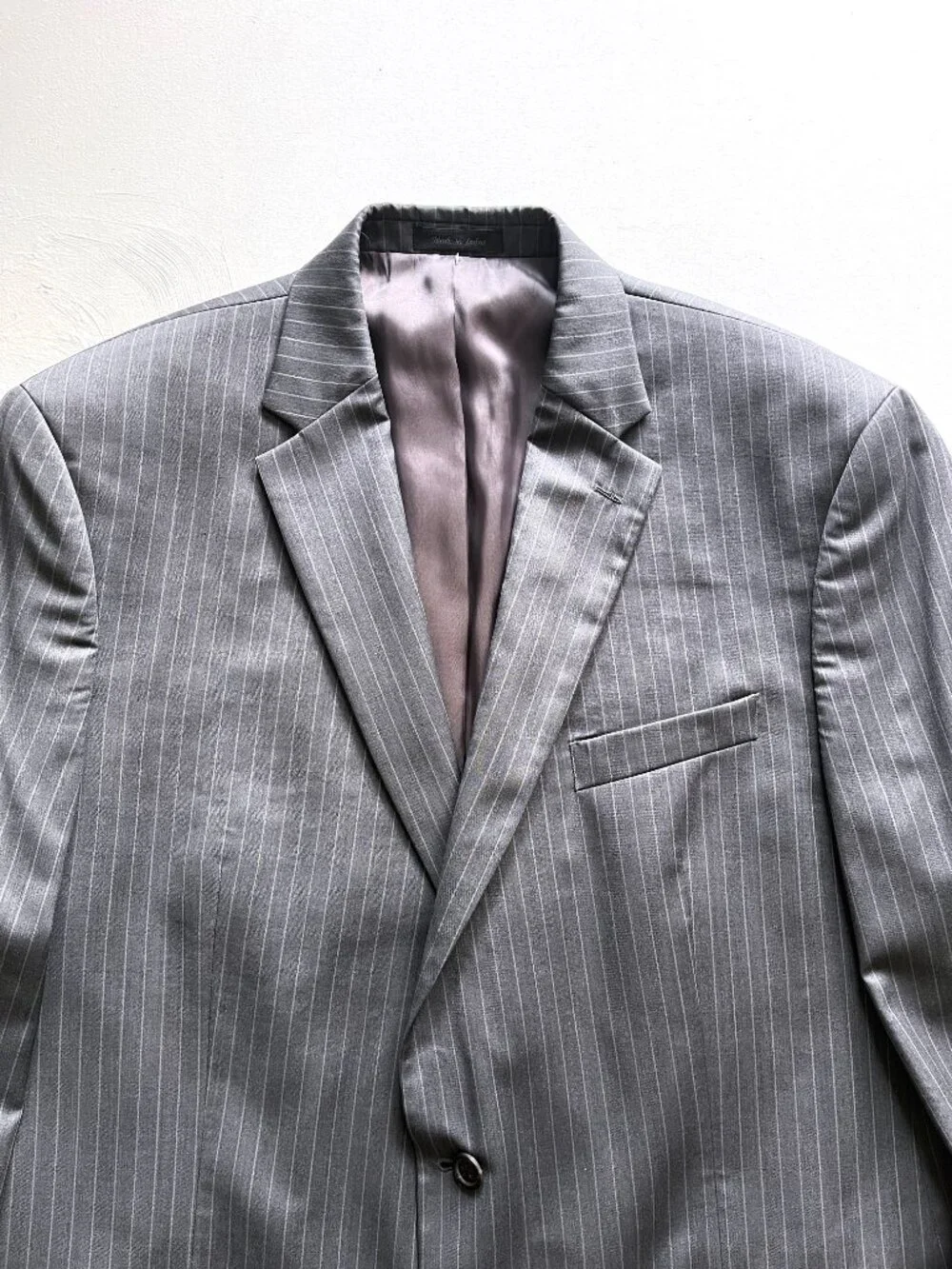 Men's Lauren Ralph Lauren Charcoal  Grey Pinstriped Wool Blazer Jacket Size 48L